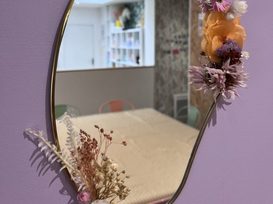 Atelier miroir en fleurs séchées à Bourges (18)