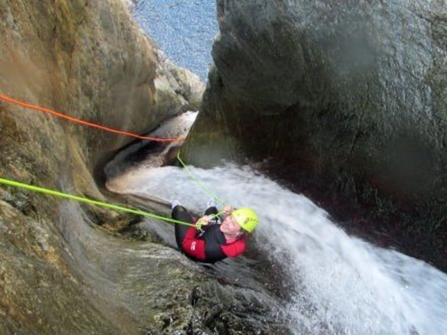 Sport canyoning at Gourg des Annelles (66)
