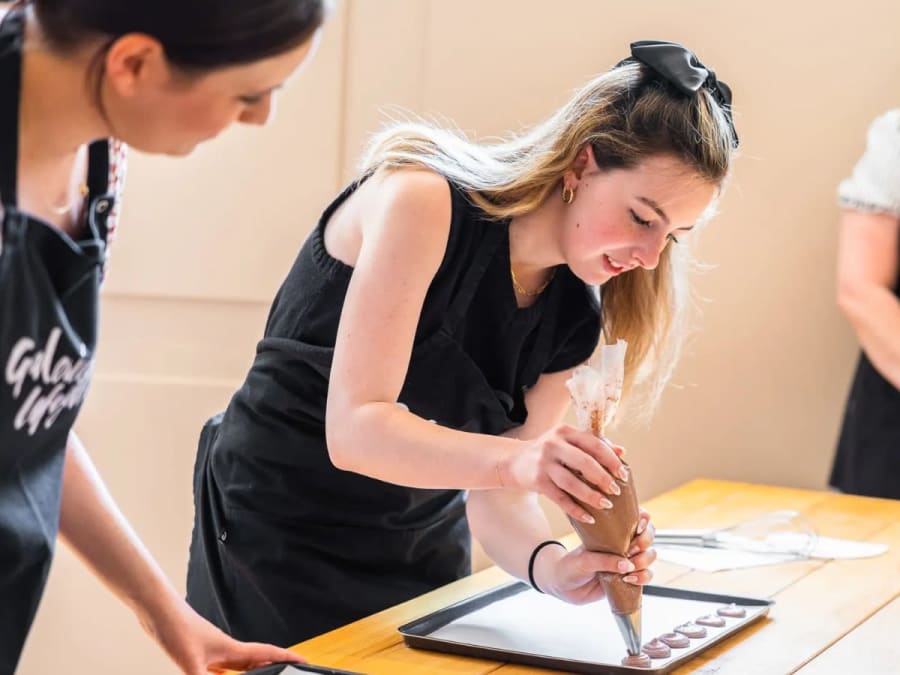Parent/child macaroon workshop at Galeries Lafayette