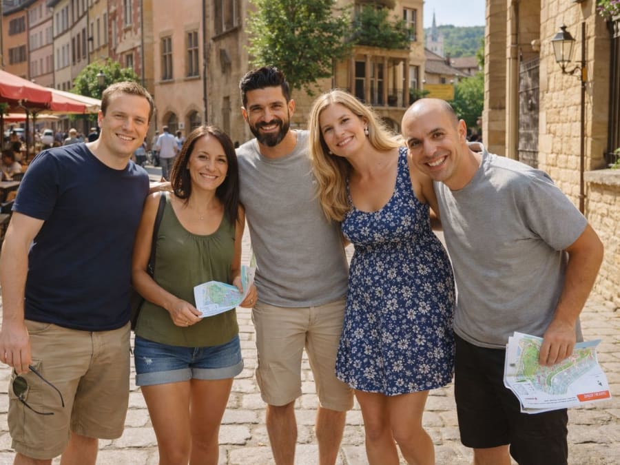 Concentración urbana en el centro de Nîmes