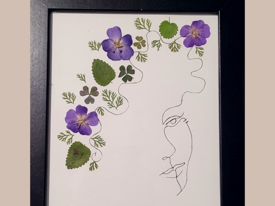 Dried flower painting workshop in Lyon 2