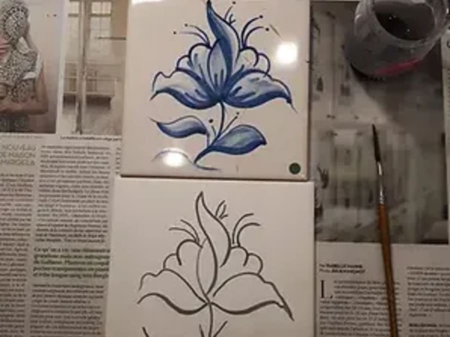 Introduction to azulejo decoration workshop in Biarritz (64)