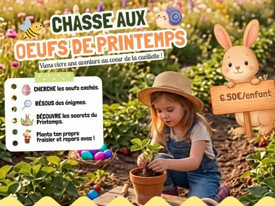 Chasse aux œufs de printemps à la Cueillette de Beaurains (62)