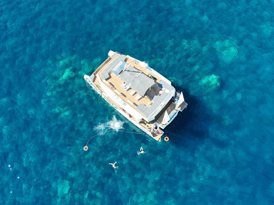 Full-day Catamaran cruise in the Gulf of Ajaccio