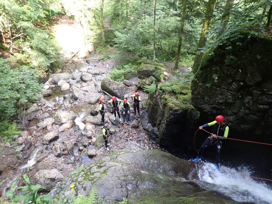 Barranquismo en el cañón del Saulin, cerca de Belfort (70)