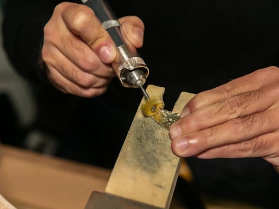 Brass or silver pins workshop in Paris 9th district