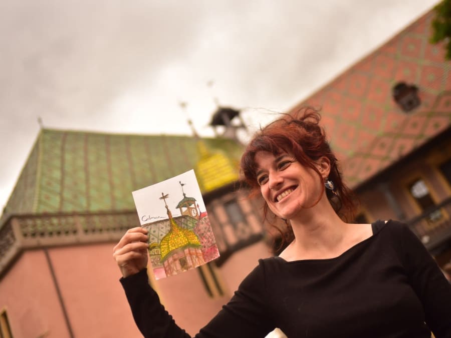 Open-air watercolor initiation workshop in Colmar (68)