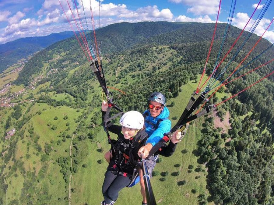 Paragliding flight in Oderen Markstein Vosges Nature Park (68)