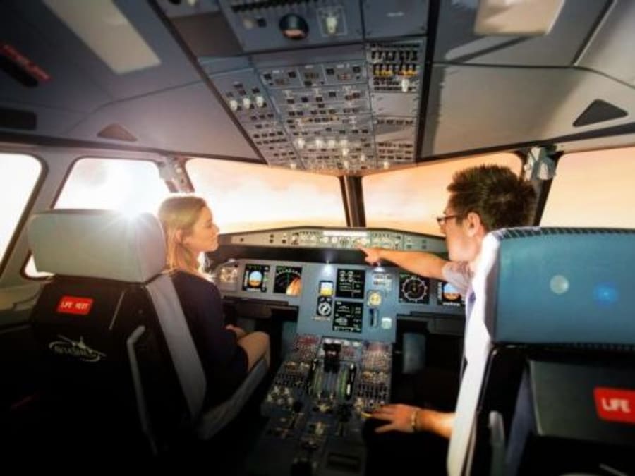 Simulateur de pilotage d'avion de ligne à Vanves