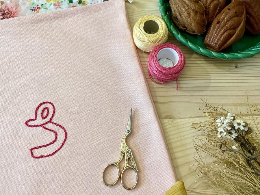 Atelier broderie sur pochon à  Paris 8ème