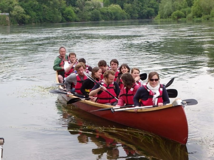 Randonnée guidée en Canoë Rabaska à Port Sainte Foy (33)