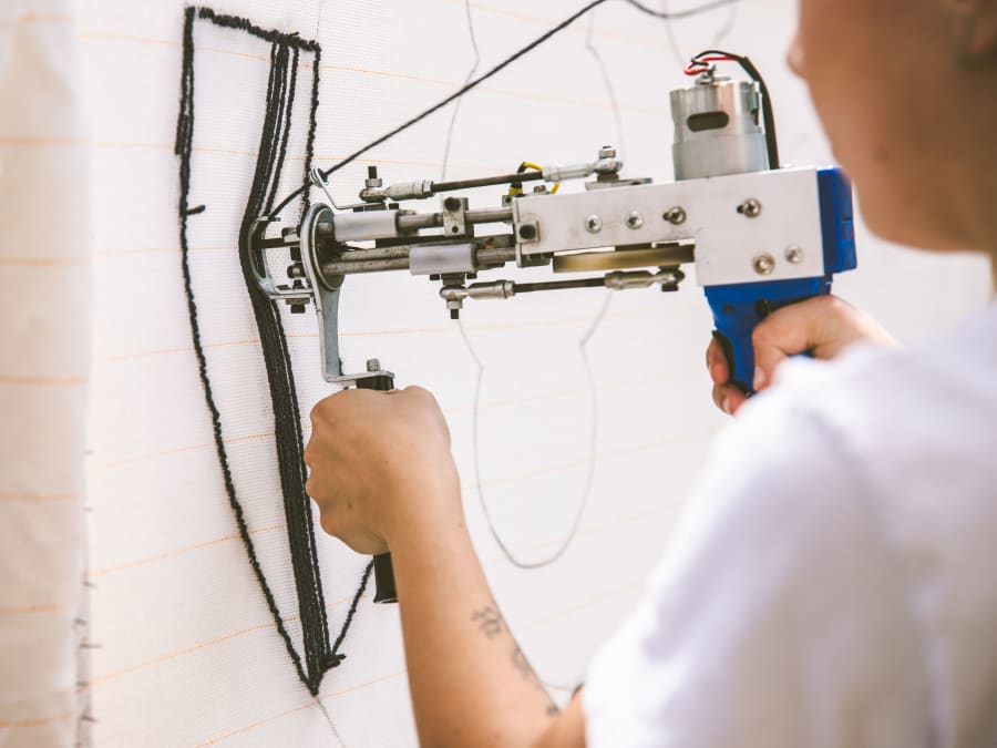 Tufting carpet workshop in Paris 5th arrondissement