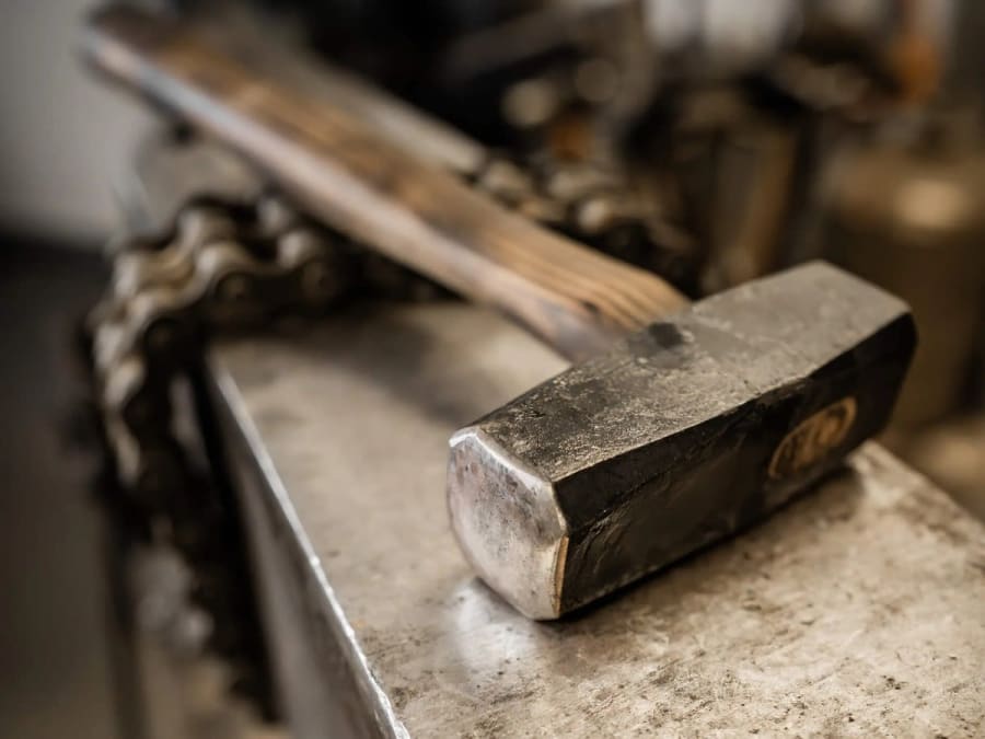 Knife forging workshop in Saint-Galmier (42), France