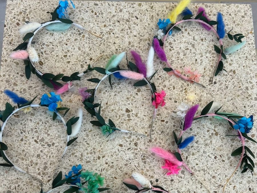 Anniversaire couronne ou serre-tête fleuri à Paris 12ème