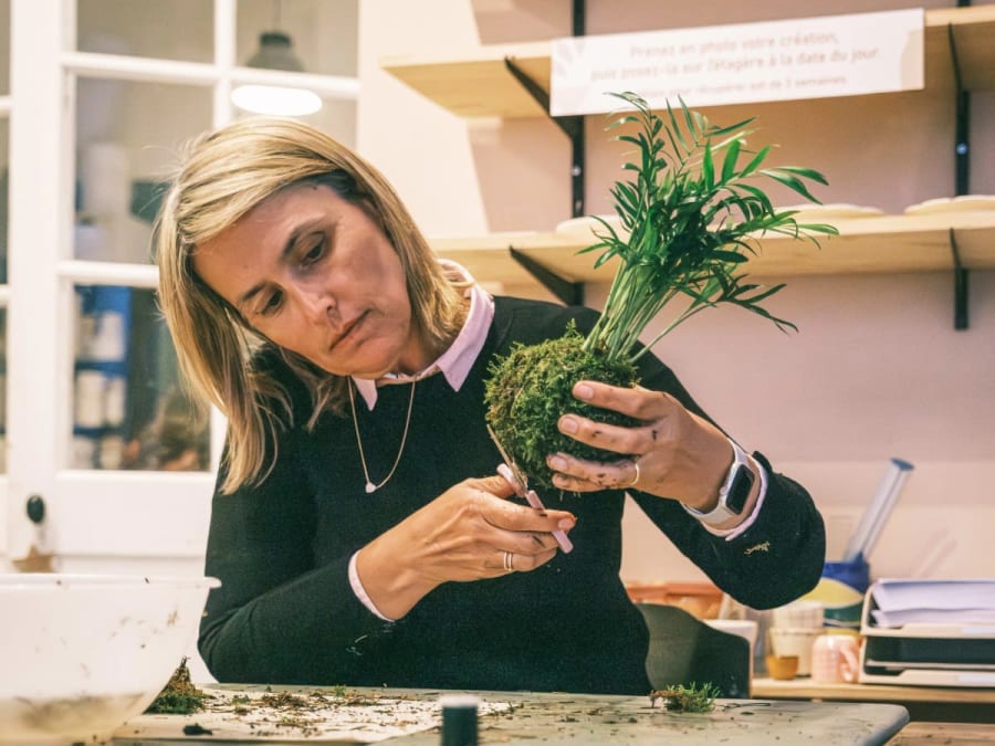 Kokedama workshop in Grenoble (38)