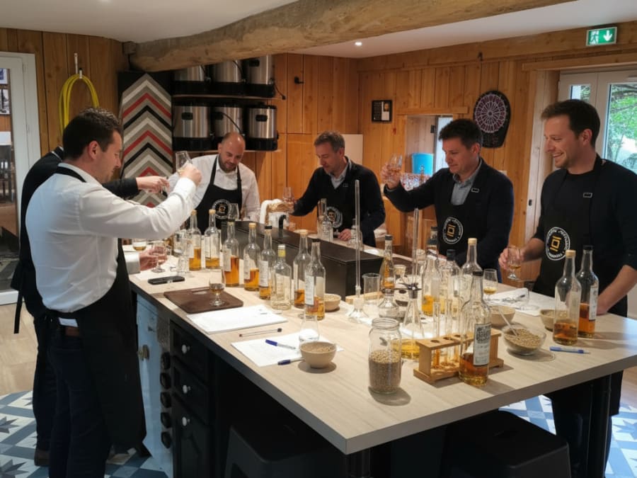 Whisky blending workshop in Sainte-Croix-du-Mont (33)