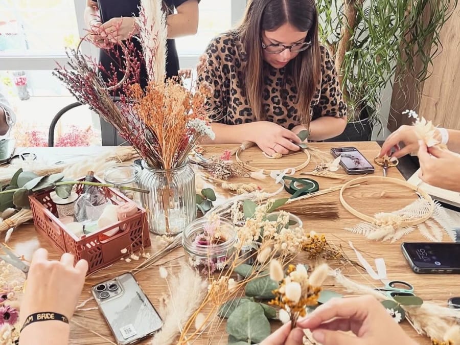 Atelier couronne fleurs séchées La Tranche-sur-Mer (85)