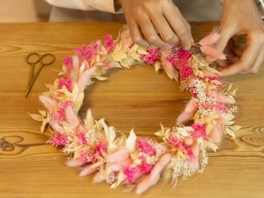 Atelier couronne en fleurs séchées à Rouen (76)