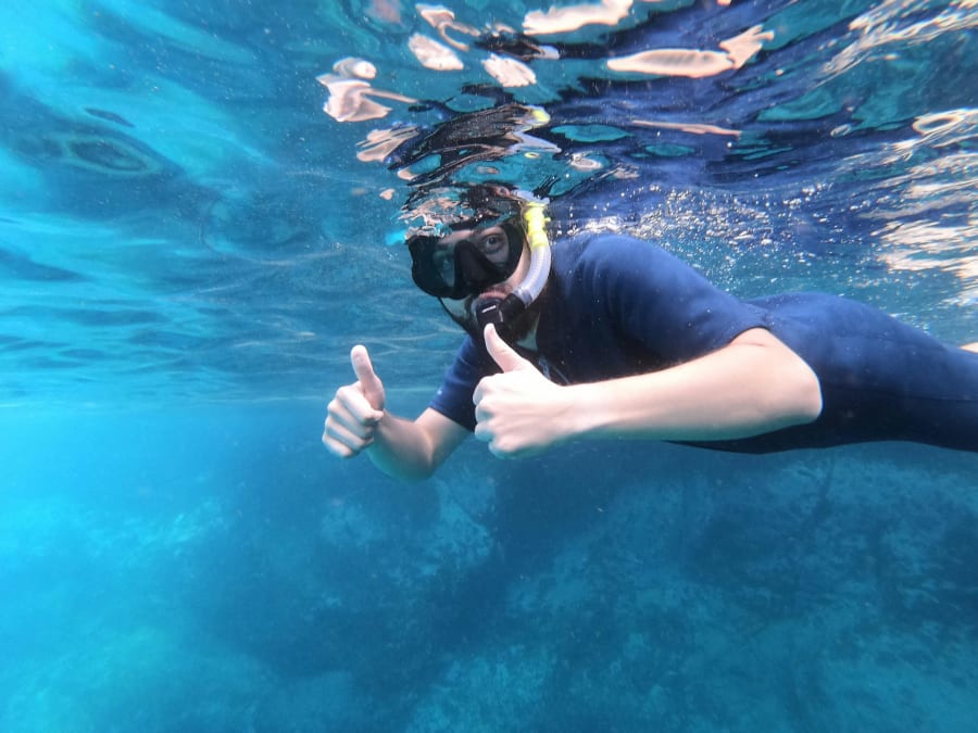 Freediving on a lava reef in Los Cristianos, Tenerife