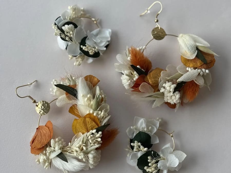 Dried flower earrings workshop in Lille, France