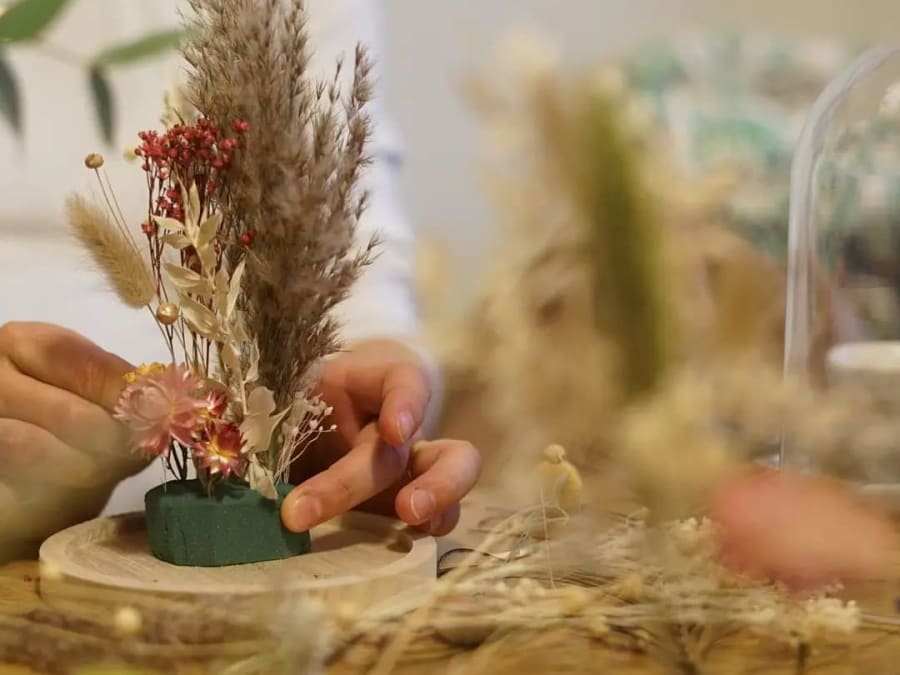 Atelier cloche de fleurs séchées à Strasbourg (67)
