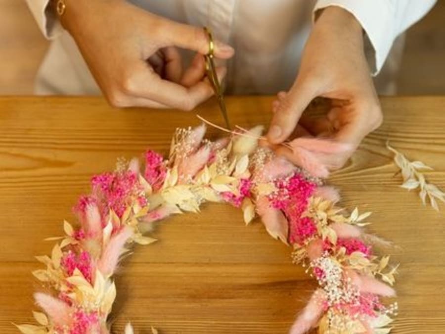 Atelier couronne en fleurs séchées à Rouen (76)