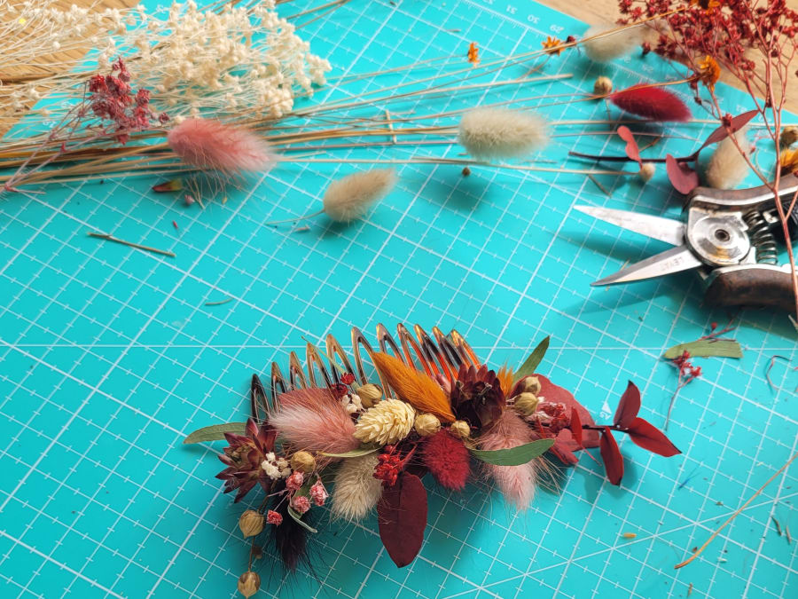 Atelier création accessoire de coiffure végétalisé à Lyon 2ème