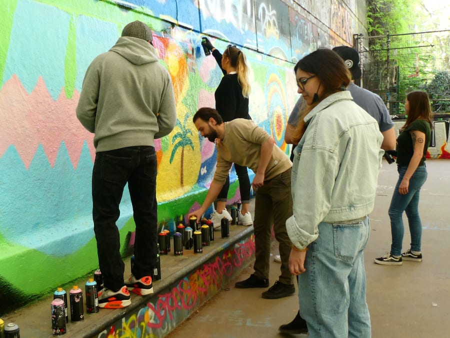 Atelier graffiti mural à Paris 14ème