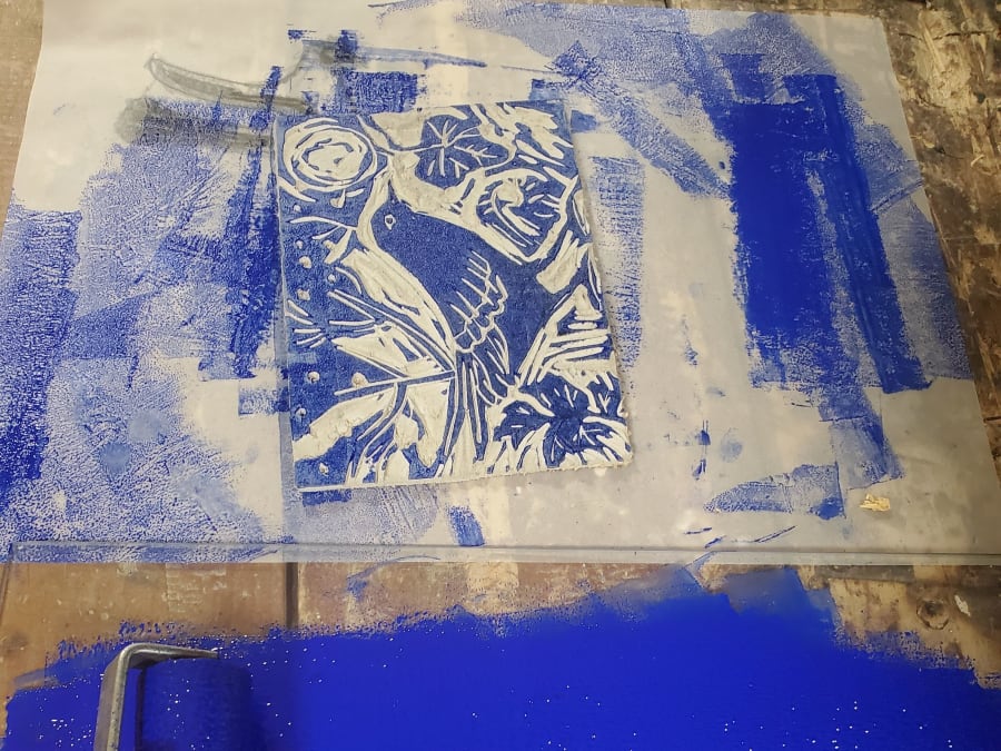 Linocut workshop in Paris 20th district