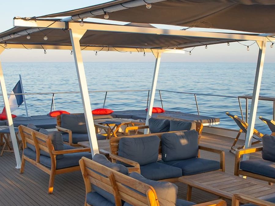 Evening dinner on a catamaran from Marina Baie des Anges (06)