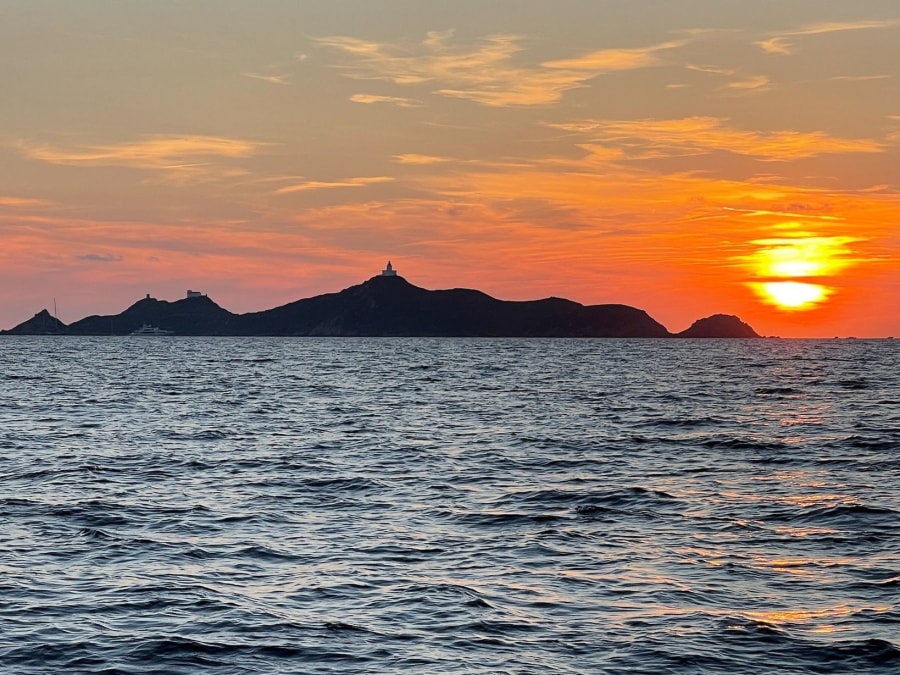 Sunset at Les Sanguinaires by boat from Porticcio