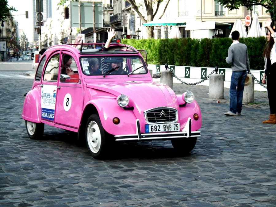 Romantic Paris" tour in a 2CV