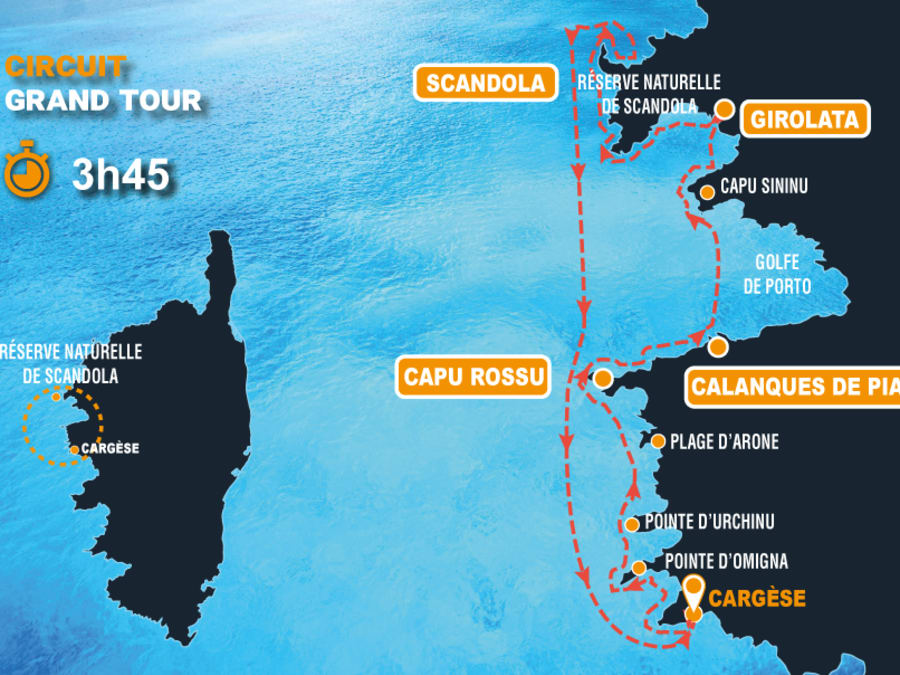 Balade en bateau "Le Grand  Tour" depuis Cargèse