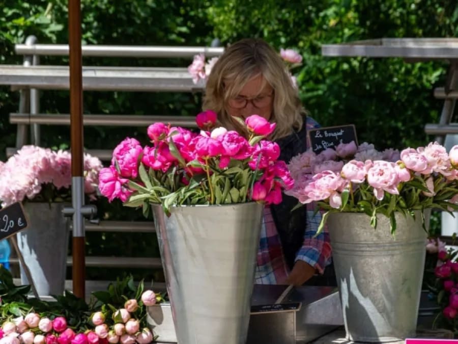 Bouquet workshop for the Peony Festival in St Denis