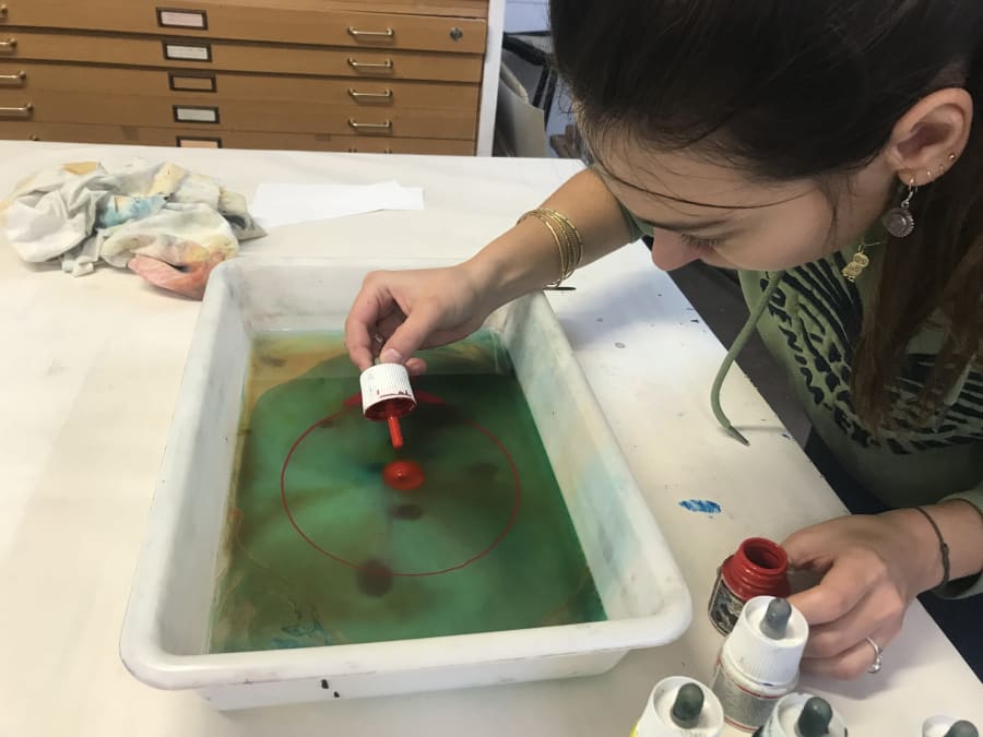 Taller Suminagashi en Estrasburgo (67)