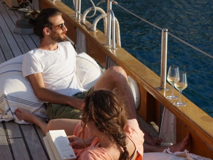 Croisière coucher de soleil en voilier sur le "Don du vent" (13)