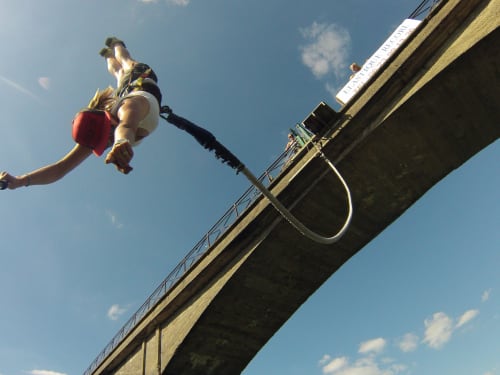 Saut à l’élastique Viaduc de Saint Georges le Gaultier : Elastique record