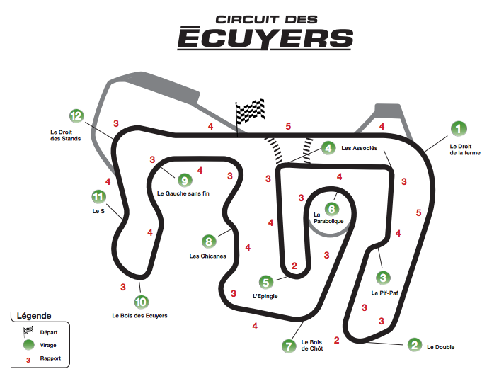 Tracé du circuit des Ecuyers