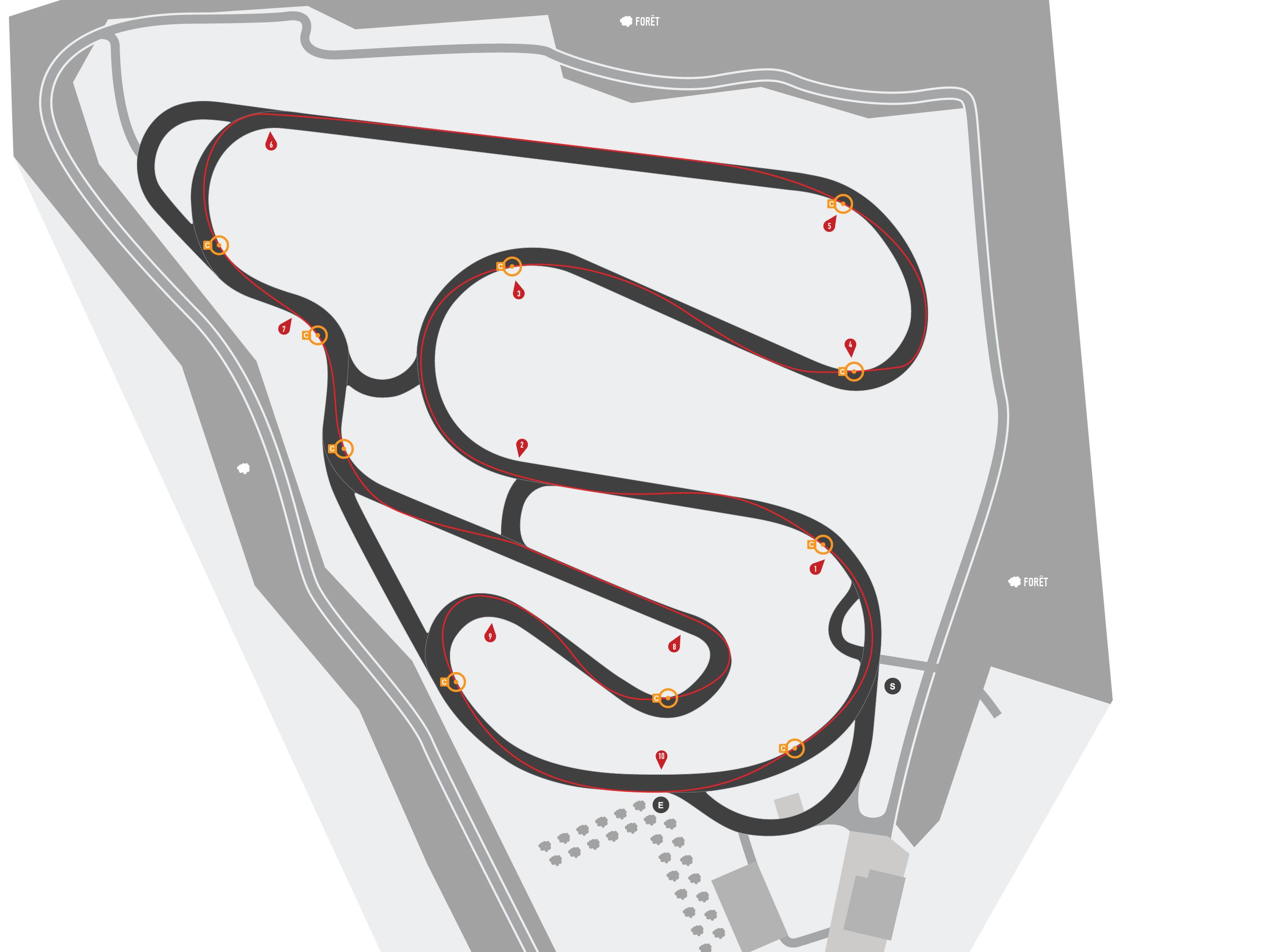 Tracé du circuit de Pont l'Eveque