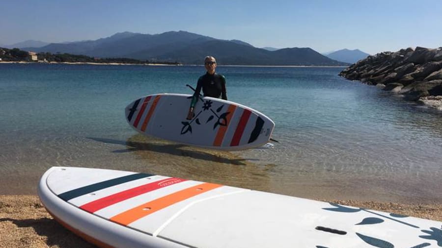 Réveil musculaire en paddle à Abbartello en Corse