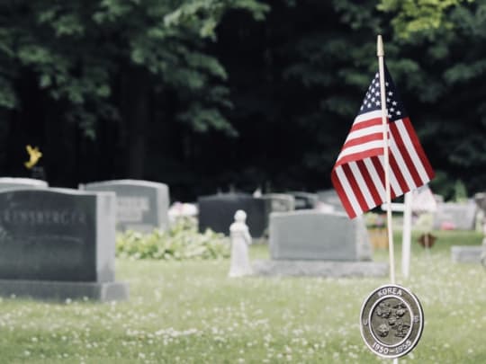 An empty cemetery in the middle of the day