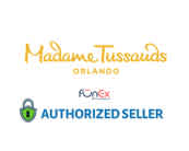 Logo of Madame Tussauds Orlando with an Authorized Seller badge.