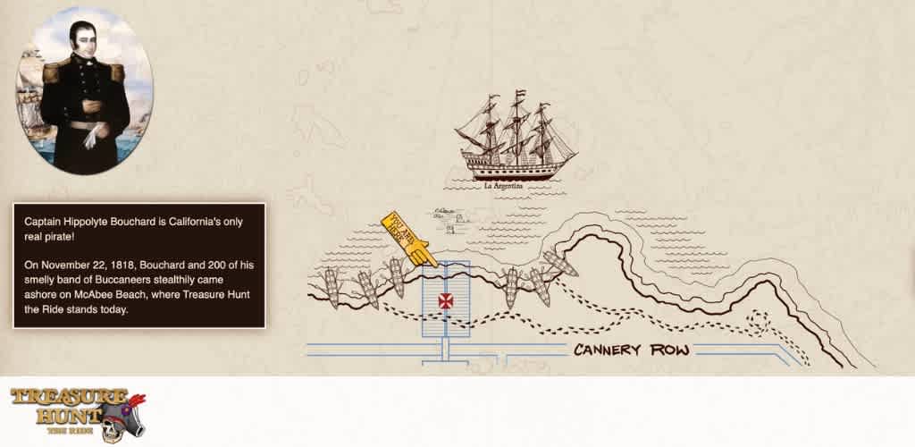 Vintage-style map with a portrait, ship 