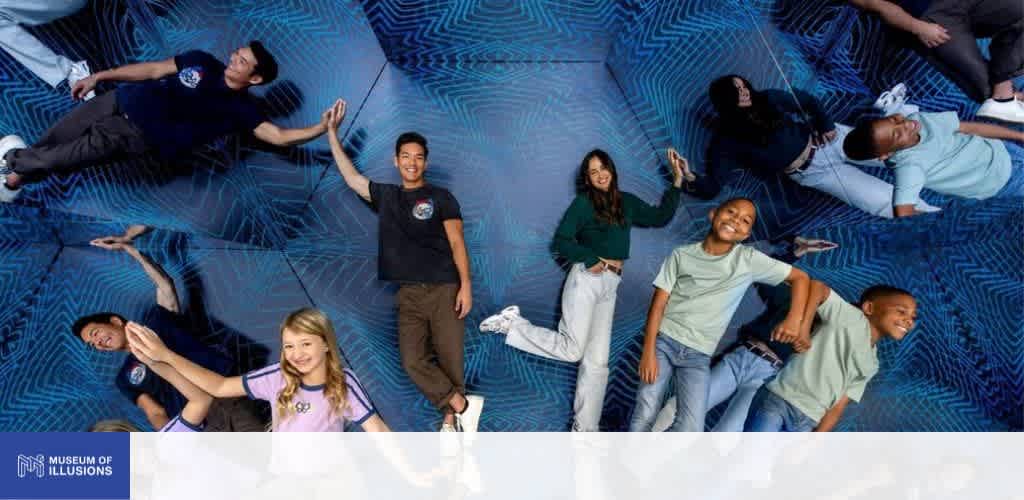 Guests inside the Kaleidoscope Room at Museum of Illusions Santa Monica