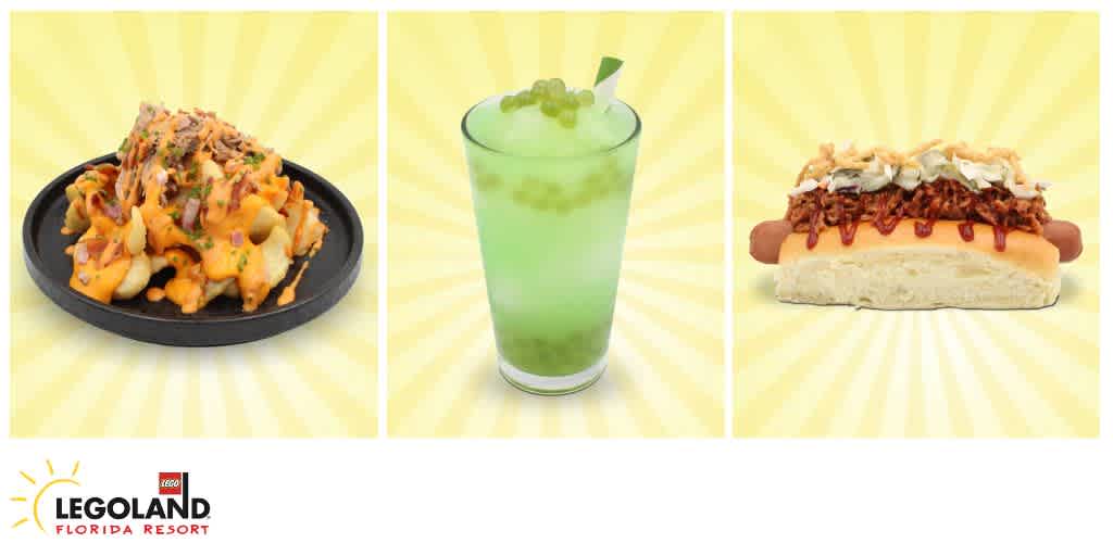A selection of summer snacks and drinks at LEGOLAND Florida