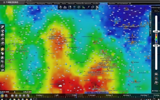 TimeZero Oceanic - Weather data, 6 mnd.