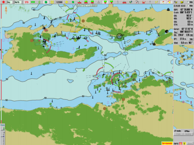 TECDIS overlay for Furuno radar
