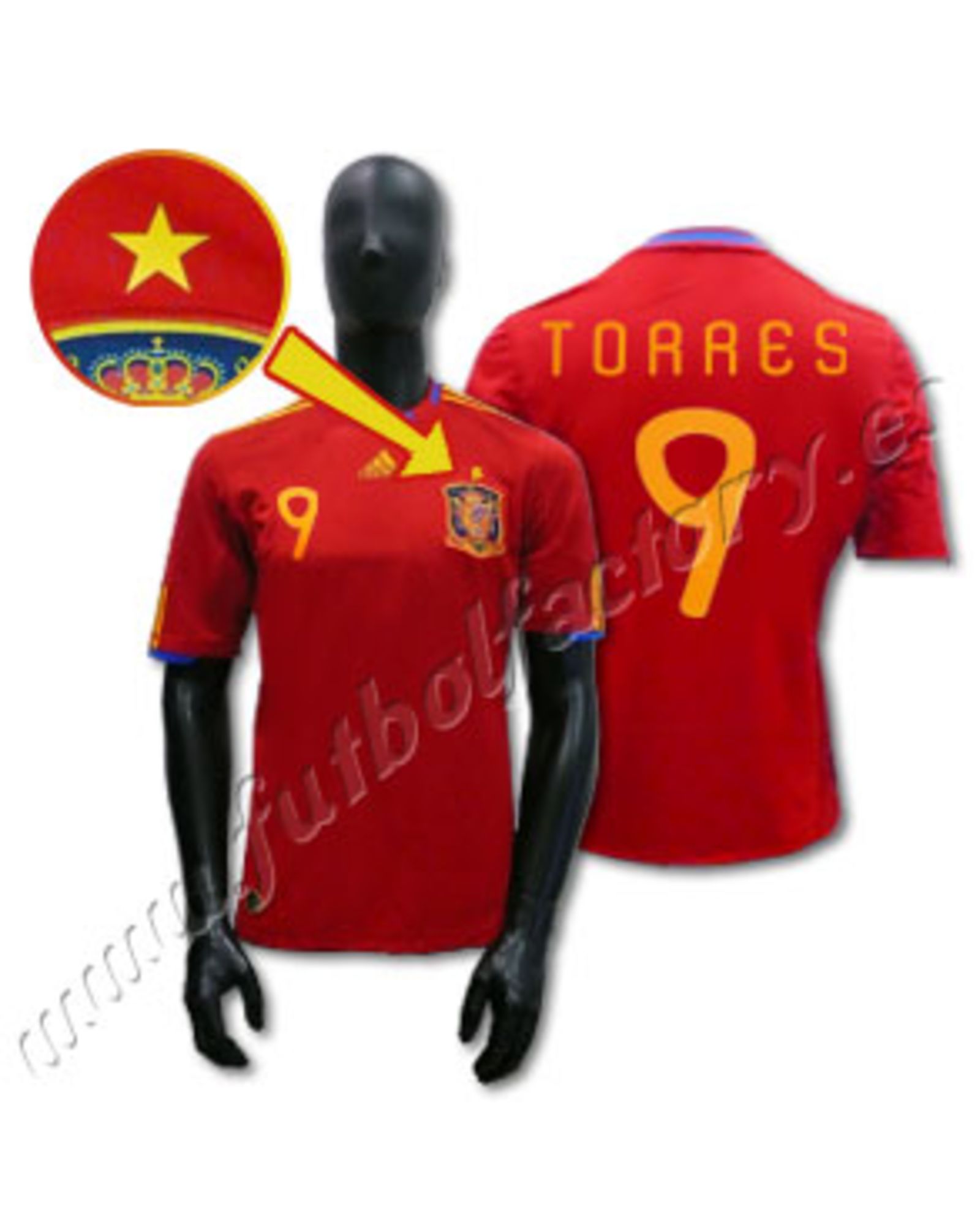 Camiseta España Torres 1ª 2010