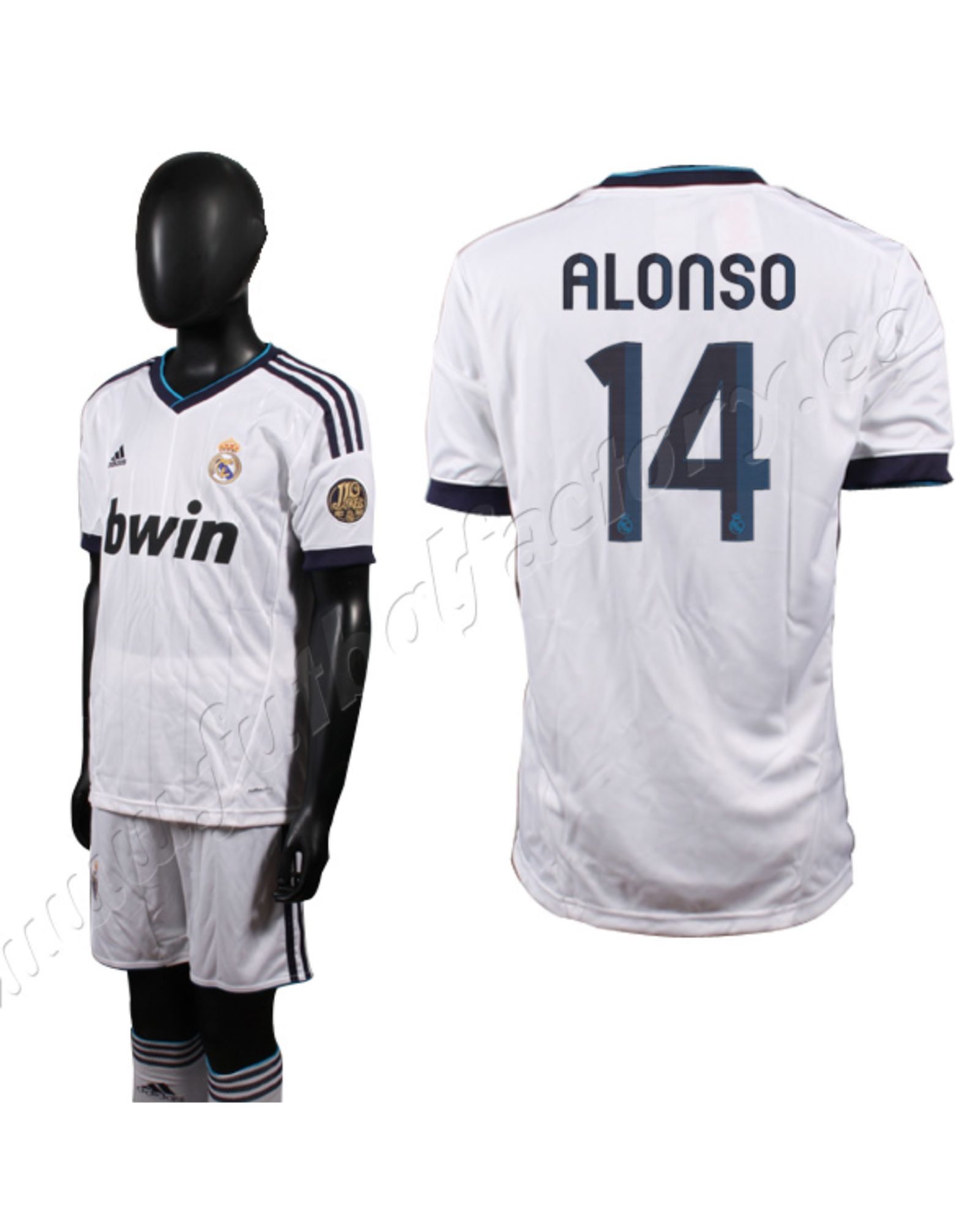 Equipación Real MAdrid 1ª Alonso Niño 2012/2013 - Fútbol Factory