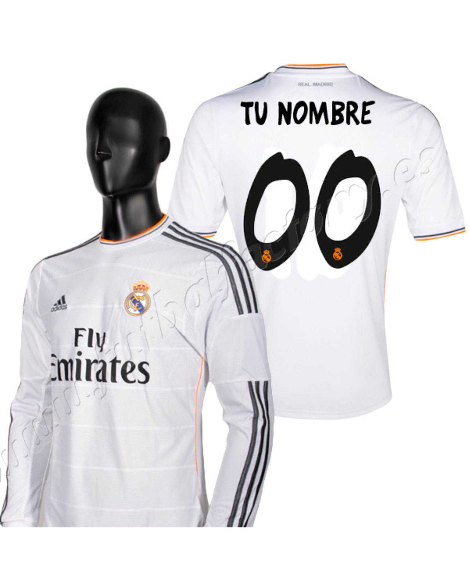 Camiseta Real Madrid 1ª personalizada 2013/2014 manga larga - Fútbol Factory